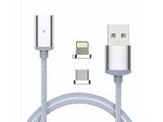 Universal For Lightning Micro USB Magnetic Charger Cable Adapter Sync 2.4A Nylon Braid Fast Charging For iPhone Samsung P0.4