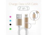 Micro 8 Pin Usb Port for iPhone 2 in 1 Sync Data Charger Cable for iPhone 5s 6 Plus For Samsung S4 S5 S6 for Android