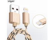 Vpower Metal Alloy USB Cable for iPhone 7 Nylon USB Cable for iPhone 6s SE 5 5s 6 plus Charging usb cable for iPad air 100cm