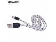 QUWIND 1M 3FT 3M 9FT Colorful Nylon Braided Micro USB Data Sync Charging Cable for Andriodcellphone Samsung Note4 Note5 S6 S7