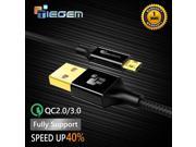 TIEGEM Micro USB Cable Nylon Fast Charging Data Sync USB Charger Cable for Samsung HTC LG Sony Android Mobile Phone 2M