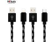HKkais Metal Micro USB Plug Charging Adapter Cable For iPhone 7 6 6s Plus 5s 5 iPad mini Samsung LG Mobile Phone Cable