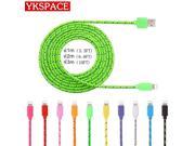 2m 3 6 10ft Colorful Data Sync Cable Fabric Braided Wire 8pin adapter USB Charger Nylon for iPhone 5 5s 6S plus 7 7plus