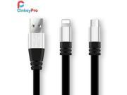 Micro USB Cable charger For iPhone 7 6 5 Samsung iPad Air mini Mobile Phone Cables 1M Aluminum Noodles Data Charging CinkeyPro