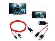 Micro USB MHL to HDMI 1080P TV HD Adapter Cable For Samsung Galaxy Note 4 RED WHITE