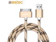 Bastec 30 Pin Nylon Braided Wire Metal Plug Sync Data USB Cable for iPhone 4s 4 iPad 2 3 with Retail Box