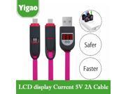 Smart Sync Charging Micro USB data cable with LCD display current for samsung galaxy s2 s3 s4 note 2 htc for iphone 5 6s