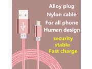 Metal Plug Micro USB Cable For iphone6 6s 5s 5c SE plus ipadmini Samsung Galaxy HTC Sony LG phone charger USB line Cables