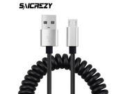 Saicrezy 1M Flexible Elastic Stretch Micro USB Charger Spring Spiral Coiled Cable Cord for Huawei Xiaomi HTC Sony Samsung Lenovo