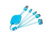 Retractable USB 3.0 8Pin Micro USB 4in1 Multi Charger Cable for iphone 4 4s 5s 6 Android HTC Samsung Sony Huawei