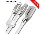 VOXLINK 3D Zinc Alloy 2 in 1 Fast Charging Sync Data Charger USB Cable for iPhone 7 6 6s Plus 5s iPad mini Samsung LG HTC huawei
