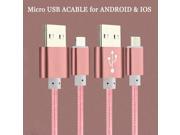 1m 1.2m 1.5m Nylon Line Fast Micro USB Cable For iPhone All Series Samsung Xiaomi LG Mobile Phone Mini Metal Plug Data Charger