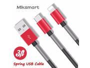Spring USB Cable For Iphone 1m 3ft USB Data Sync High Speed Charger Cable Micro USB Cable For Iphone 7 6 5 5s For IPad Mini 2 3