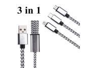 Full 3 in 1 Cable Micro USB Type C Charger Cable Multi Charging Port For iphone SE 5 5S 6 6S Samsung Xiaomi Huawei Meizu