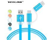 VOXLINK USB 2.0 Male to USB 3.1 Type C Micro USB Data Charging Cable 2in1 Combo For Nokia N1 OnePlus 2 LG G5 Lumia 950 950XL