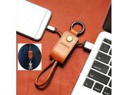 Remax Genuine Leather usb cable iOS 10 8pin 3.0A fast Charger cable for iPhone 5S 6 6s 7 plus with Lanyard Metal Keychain cable