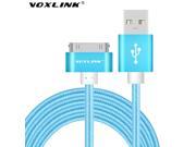 VOXLINK 2m 0.5m USB Cable Data Sync Charging cable 30pin Metal plug Nylon Braided USB cable For iPhone 4 4s iPad 1 2 3