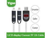2 in 1 Sync USB Charger Cable LCD Digital Indicator Current Voltage Protector for iPhone Android Phone phone charger USB