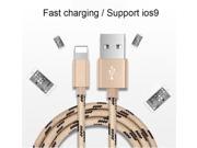 Metal Braided Wire Sync Data Charger USB Cable For iPhone 6 7 6s plus 5 5s iPad Air 2 Mobile Phone Cables