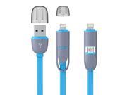 PVC 2 in 1 Micro USB Cable Sync Data Charger Cable For iPhone 5 5S 6 6S Plus IOS 9 Samsung HTC Sony etc Androids
