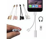 2in1 Earphone Charging Port USB Charger Cable for iPhone 7 Plus Lightning to 3.5mm Jack Audio Aux Port Headphone Cord Adapter