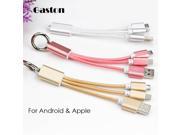 Nylon Line and Metal Plug Short Micro USB Cable Charger Cables for 8 Pin iPhone 7 6s 5s 5 iPad mini Android Phones Power Bank 3