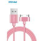 Nylon Braided 30 Pin Micro USB Cable Fast Charging Data Cable For iPhone 4 4S iPad2 3 4