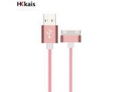 30 pin Metal plug Nylon Braided Sync Data USB Charger Cable for Apple iPhone 3GS 4 4S 4G iPad 2 3 iPod nano Touch Adapt