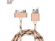 30 pin Metal Plug Nylon Braided USB Cable Charging Cable for iPhone 4 4s 3GS iPad 2 3 Mobile Phone Fast Charger Cable