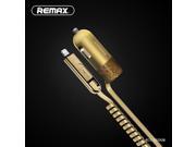 Remax USB Car Charger Total 3.4A with Spring Shape Micro USB Cable Lighting Cable for iPhone Samsung LG Huawei xiaomi Tablet PC