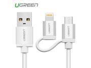 Ugreen Micro USB Cable Charging Cable for iPhone 6 6s 5s iPad for Xiaomi Huawei Samsung 2 in 1 MFi Data Sync Charging Cables
