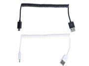3ft 1 M spring in spiral male USB 2.0 Micro 5 Pin USB Data Sync Charger Cable