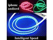 Intelligent led lighting Micro usb cable for iphone 5 5s 6 7 For Android xiaomi data sync shine luminous flow water drops wire