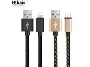 HKkais Fast Charging Micro USB Cable Metal Plug Date Sync USB Cable For iPhone 7 6 6s Plus 5 5s iPad For Xiaomi Samsung HTC