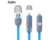 Aokin Colorful Noodle Design Micro USB Cable 2 in 1 Sync Data Charging USB Cable for iPhone 5 5s 6 plus Samsung HTC Sony