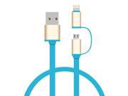 Universal 2 in 1 Aluminum Micro USB Cable for iPhone 6 6s 5 5s ipad 4 USB Charger Cable for Samsung S4 S7 S6 Xiaomi Redmi 3 Cord