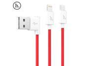 HOCO 1.2m L Shaped angled micro usb Cable UPL lightning mobile phone cables for iPhone 5s 6 6s Plus iPod iPad Samsung HTC HUAWEI