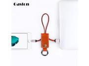 Leather usb cable iOS 10.1 8pin 2.0A fast Charger cable for iPhone 5S 6 6s 7 plus ipad Power Bank Lanyard Metal Keychain Cord 1