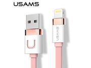USAMS USB Cable For iPhone Charger Usb Cable 1M Zinc Alloy 2.1A Usb Charger Data Cable For iPhone 7 iPad Mobile Phone Cable