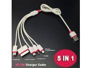 95CM Universal 5 IN 1 USB Cable USB Charging Charger Cable for iPhone 4s 5s 6s Android Samsung S3 S4 S5 for Nokia Motorala