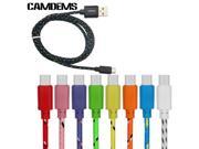 CAMDEMS 2M braided nylon wire micro USB cable charger Durable cords for samsung galaxy S6 S4 for android mobile phone