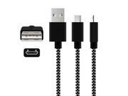 Double Sided 2M Braided Micro USB Data Sync Charger Cable for Samsung Galaxy S3 S4 S6 Edge Meizu M5 HTC LG Android phone