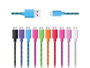 BrankBass 2M Braided Wire Micro USB Cable USB Data Sync Fabric Woven Charger for Smart Phone tablet PC