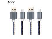 Aokin USB Cable 1M Ultra Strong Denim Wire Metal Plug Micro USB Cable Jeans for iPhone 6 6s Plus 5s 5 iPadmini Samsung HTC