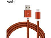 Aokin Leather Android Data Line 20cm 100cm Metal Plug Micro USB Cable for iPhone 6 6s Plus 5s 5 Samsung