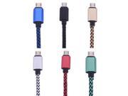 2A 0.25m 2m Metal Braided nylon micro usb V8 cable Charger data sync usb charging cable cord for samsung xiaomi