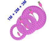 BrankBass 2M Micro USB Sync Nylon Woven 5pin V8 Charger Cords cable for Samsung Galaxy S3 S4 I9500 for Blackberry
