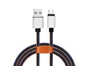 100cm Cable For xiaomi 5V 2A Micro USB Cable Charging and Data Transmission USB Cable Cowboy Leather Cable For Huawei Oneplus