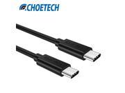 CHOE 6.6ft 2m Black Hi speed USB Type C Cable USB C to USB C for MacBook ChromeBook Pixel Nexus 5X 6P Lumia 950 950XL and More