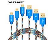 VOXLINK 3X USB Data Sync Charger Cable Micro USB Cable for Samsung Galaxy S7 S6 Edge Fast Charge USB Cable for Xiaomi HTC Huawei